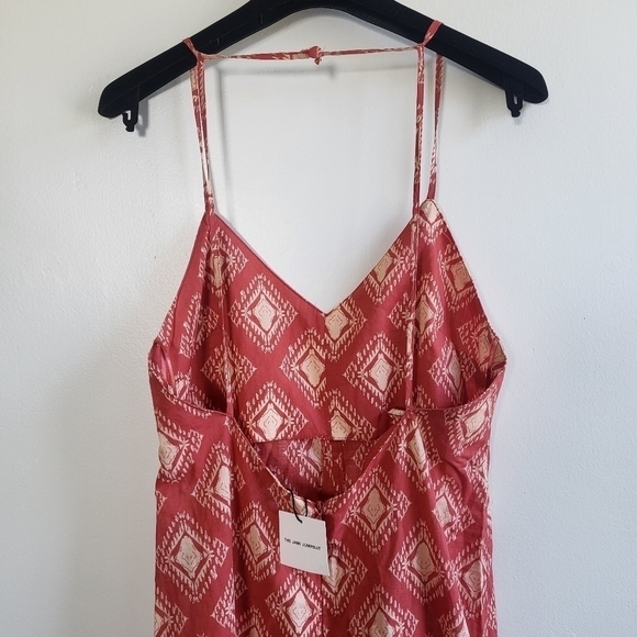New Zara The Jami V-Neck Open Back Wide Leg Terracotta Print Jumpsuit NWT Small - Picture 13 of 15